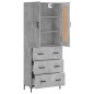 Highboard Betongrau 69,5x34x180 cm Holzwerkstoff Highboard Betongrau 69,5x34x180 cm Holzwerkstoff