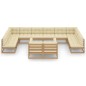 12-tlg. Garten-Lounge-Set Kissen Honigbraun Kiefer Massivholz 12-tlg. Garten-Lounge-Set Kissen Honigbraun Kiefer Massivholz