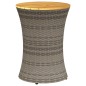 vidaXL Garten-Beistelltisch Trommelform Grau Poly Rattan & Massivholz vidaXL Garten-Beistelltisch Trommelform Grau Poly Rattan & Massivholz