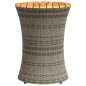 vidaXL Garten-Beistelltisch Trommelform Grau Poly Rattan & Massivholz vidaXL Garten-Beistelltisch Trommelform Grau Poly Rattan & Massivholz