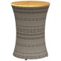 vidaXL Garten-Beistelltisch Trommelform Grau Poly Rattan & Massivholz vidaXL Garten-Beistelltisch Trommelform Grau Poly Rattan & Massivholz