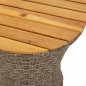 vidaXL Garten-Beistelltisch Trommelform Grau Poly Rattan & Massivholz vidaXL Garten-Beistelltisch Trommelform Grau Poly Rattan & Massivholz
