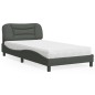 vidaXL Bett mit Matratze Dunkelgrau 100x200 cm Stoff vidaXL Bett mit Matratze Dunkelgrau 100x200 cm Stoff