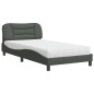 vidaXL Bett mit Matratze Dunkelgrau 100x200 cm Stoff vidaXL Bett mit Matratze Dunkelgrau 100x200 cm Stoff