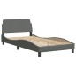 vidaXL Bett mit Matratze Dunkelgrau 100x200 cm Stoff vidaXL Bett mit Matratze Dunkelgrau 100x200 cm Stoff