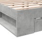 vidaXL Bettgestell mit Schubladen Betongrau 160x200 cm Holzwerkstoff vidaXL Bettgestell mit Schubladen Betongrau 160x200 cm Holzwerkstoff