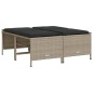 vidaXL Gartenhocker mit Kissen 4 Stk. Hellgrau Poly Rattan vidaXL Gartenhocker mit Kissen 4 Stk. Hellgrau Poly Rattan