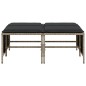 vidaXL Gartenhocker mit Kissen 4 Stk. Hellgrau Poly Rattan vidaXL Gartenhocker mit Kissen 4 Stk. Hellgrau Poly Rattan