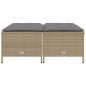 vidaXL Gartenhocker mit Kissen 4 Stk. Beige Poly Rattan vidaXL Gartenhocker mit Kissen 4 Stk. Beige Poly Rattan