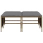 vidaXL Gartenhocker mit Kissen 4 Stk. Beige Poly Rattan vidaXL Gartenhocker mit Kissen 4 Stk. Beige Poly Rattan