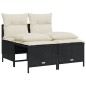 vidaXL 4-tlg. Garten-Sofagarnitur mit Kissen Schwarz Poly Rattan vidaXL 4-tlg. Garten-Sofagarnitur mit Kissen Schwarz Poly Rattan