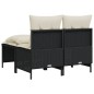 vidaXL 4-tlg. Garten-Sofagarnitur mit Kissen Schwarz Poly Rattan vidaXL 4-tlg. Garten-Sofagarnitur mit Kissen Schwarz Poly Rattan
