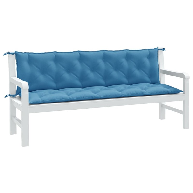 vidaXL Gartenbank-Auflagen 2 Stk. Melange Blau 180x50x7 cm Stoff vidaXL Gartenbank-Auflagen 2 Stk. Melange Blau 180x50x7 cm Stoff