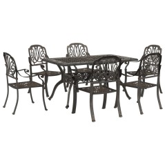 vidaXL 7-tlg. Garten-Essgruppe Bronzen Aluminiumguss