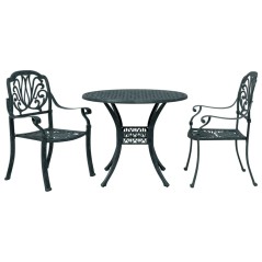 vidaXL 3-tlg. Bistro-Set Grün Aluminiumguss