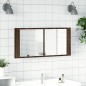 vidaXL LED-Spiegelschrank Braun Eichen-Optik 100x12x45 cm vidaXL LED-Spiegelschrank Braun Eichen-Optik 100x12x45 cm