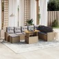 vidaXL 9-tlg. Garten-Sofagarnitur mit Kissen Beige Poly Rattan vidaXL 9-tlg. Garten-Sofagarnitur mit Kissen Beige Poly Rattan