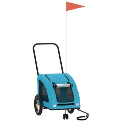 vidaXL Fahrradanhänger Hunde Blau Oxford-Gewebe und Eisen