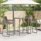 vidaXL Garten-Bartisch Grau 70x70x110 cm Poly Rattan vidaXL Garten-Bartisch Grau 70x70x110 cm Poly Rattan