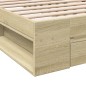 vidaXL Bettgestell mit Schublade Sonoma-Eiche 75x190 cm Holzwerkstoff vidaXL Bettgestell mit Schublade Sonoma-Eiche 75x190 cm Holzwerkstoff