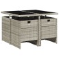 vidaXL 5-tlg. Garten-Essgruppe mit Kissen Hellgrau Poly Rattan vidaXL 5-tlg. Garten-Essgruppe mit Kissen Hellgrau Poly Rattan