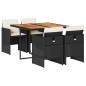 vidaXL 5-tlg. Garten-Essgruppe mit Kissen Schwarz Poly Rattan vidaXL 5-tlg. Garten-Essgruppe mit Kissen Schwarz Poly Rattan