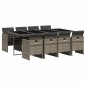 vidaXL 9-tlg. Garten-Essgruppe mit Kissen Grau Poly Rattan vidaXL 9-tlg. Garten-Essgruppe mit Kissen Grau Poly Rattan