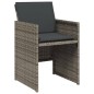 vidaXL 9-tlg. Garten-Essgruppe mit Kissen Grau Poly Rattan vidaXL 9-tlg. Garten-Essgruppe mit Kissen Grau Poly Rattan