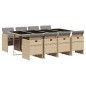 vidaXL 9-tlg. Garten-Essgruppe mit Kissen Beigemischung Poly Rattan vidaXL 9-tlg. Garten-Essgruppe mit Kissen Beigemischung Poly Rattan
