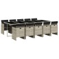 vidaXL 11-tlg. Garten-Essgruppe mit Kissen Hellgrau Poly Rattan vidaXL 11-tlg. Garten-Essgruppe mit Kissen Hellgrau Poly Rattan