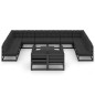 vidaXL 13-tlg. Garten-Lounge-Set mit Kissen Schwarz Massivholz Kiefer vidaXL 13-tlg. Garten-Lounge-Set mit Kissen Schwarz Massivholz Kiefer