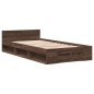 vidaXL Bettgestell mit Schublade Braun Eiche 75x190 cm Holzwerkstoff vidaXL Bettgestell mit Schublade Braun Eiche 75x190 cm Holzwerkstoff
