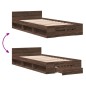 vidaXL Bettgestell mit Schublade Braun Eiche 75x190 cm Holzwerkstoff vidaXL Bettgestell mit Schublade Braun Eiche 75x190 cm Holzwerkstoff
