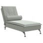 vidaXL Massage-Chaiselongue mit Nackenrolle Hellgrau Samt vidaXL Massage-Chaiselongue mit Nackenrolle Hellgrau Samt