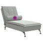 vidaXL Massage-Chaiselongue mit Nackenrolle Hellgrau Samt vidaXL Massage-Chaiselongue mit Nackenrolle Hellgrau Samt