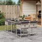 vidaXL 5-tlg. Garten-Essgruppe mit Kissen Hellgrau Poly Rattan vidaXL 5-tlg. Garten-Essgruppe mit Kissen Hellgrau Poly Rattan
