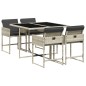 vidaXL 5-tlg. Garten-Essgruppe mit Kissen Hellgrau Poly Rattan vidaXL 5-tlg. Garten-Essgruppe mit Kissen Hellgrau Poly Rattan