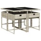 vidaXL 5-tlg. Garten-Essgruppe mit Kissen Hellgrau Poly Rattan vidaXL 5-tlg. Garten-Essgruppe mit Kissen Hellgrau Poly Rattan