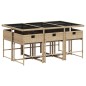 vidaXL 7-tlg. Garten-Essgruppe mit Kissen Beigemischung Poly Rattan vidaXL 7-tlg. Garten-Essgruppe mit Kissen Beigemischung Poly Rattan