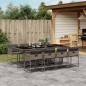 vidaXL 9-tlg. Garten-Essgruppe mit Kissen Grau Poly Rattan vidaXL 9-tlg. Garten-Essgruppe mit Kissen Grau Poly Rattan