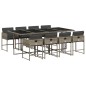 vidaXL 9-tlg. Garten-Essgruppe mit Kissen Grau Poly Rattan vidaXL 9-tlg. Garten-Essgruppe mit Kissen Grau Poly Rattan