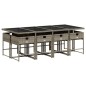 vidaXL 9-tlg. Garten-Essgruppe mit Kissen Grau Poly Rattan vidaXL 9-tlg. Garten-Essgruppe mit Kissen Grau Poly Rattan