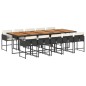 vidaXL 11-tlg. Garten-Essgruppe mit Kissen Schwarz Poly Rattan vidaXL 11-tlg. Garten-Essgruppe mit Kissen Schwarz Poly Rattan