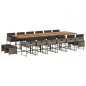 vidaXL 17-tlg. Garten-Essgruppe mit Kissen Grau Poly Rattan vidaXL 17-tlg. Garten-Essgruppe mit Kissen Grau Poly Rattan