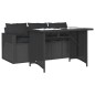 vidaXL 2-tlg. Garten-Essgruppe mit Kissen Schwarz Poly Rattan vidaXL 2-tlg. Garten-Essgruppe mit Kissen Schwarz Poly Rattan