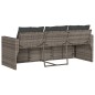 vidaXL Gartensofa mit Kissen 3-Sitzer Grau Poly Rattan vidaXL Gartensofa mit Kissen 3-Sitzer Grau Poly Rattan