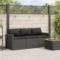 vidaXL Gartensofa mit Kissen 3-Sitzer Schwarz Poly Rattan vidaXL Gartensofa mit Kissen 3-Sitzer Schwarz Poly Rattan