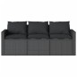 vidaXL Gartensofa mit Kissen 3-Sitzer Schwarz Poly Rattan vidaXL Gartensofa mit Kissen 3-Sitzer Schwarz Poly Rattan