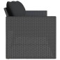 vidaXL Gartensofa mit Kissen 3-Sitzer Schwarz Poly Rattan vidaXL Gartensofa mit Kissen 3-Sitzer Schwarz Poly Rattan