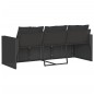 vidaXL Gartensofa mit Kissen 3-Sitzer Schwarz Poly Rattan vidaXL Gartensofa mit Kissen 3-Sitzer Schwarz Poly Rattan